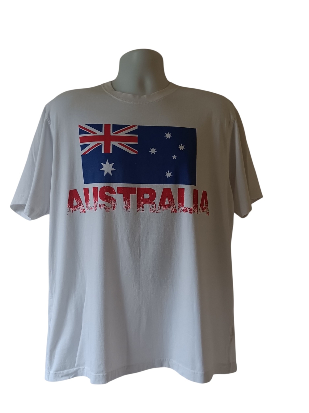 Australian flag men's white short-sleeve graphic t-shirt size L